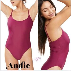 Andie Swim The Amalfi Eco Nylon One Piece Long Torso Extra Small Tall‎ Plum